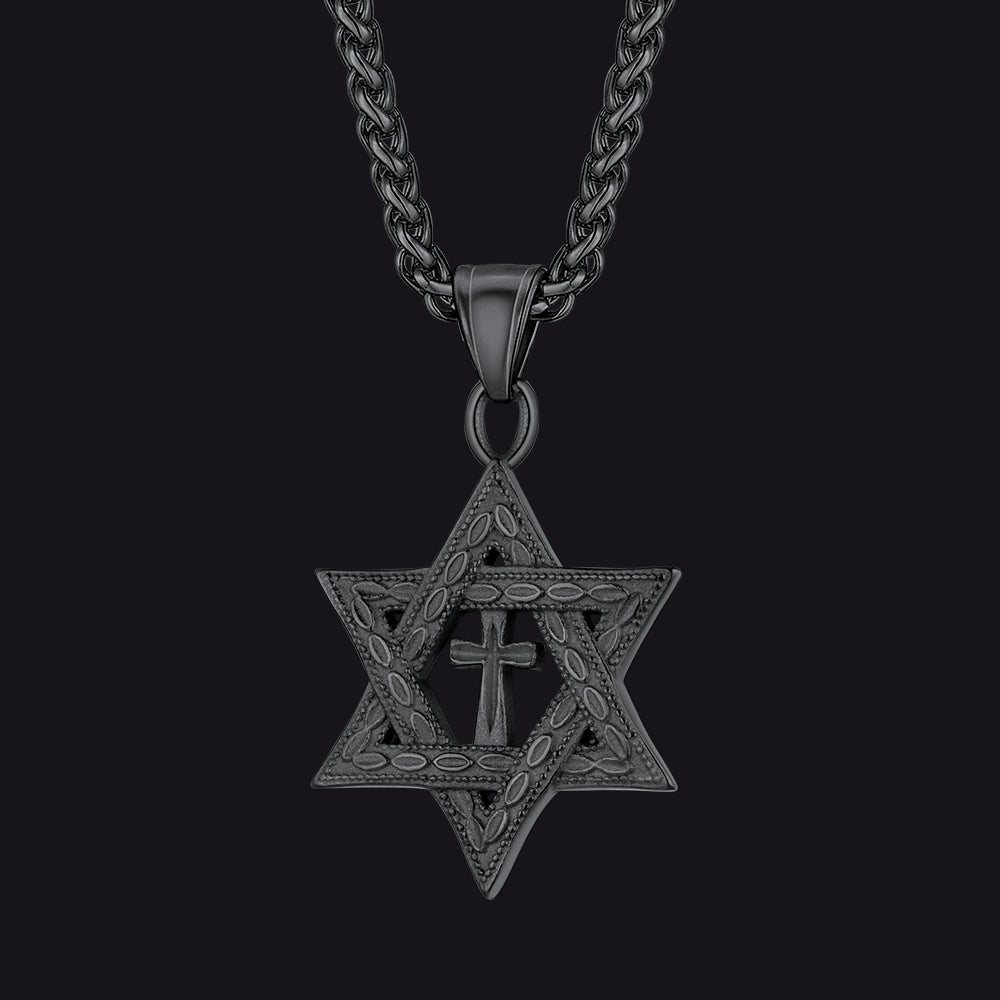 Jewish Star of David Cross Necklace for