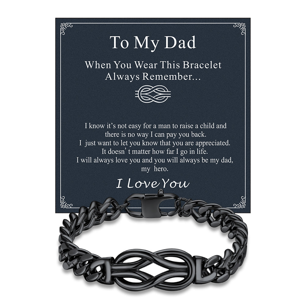 Infinity Love Knot Cuban Link Chain Bracelet for