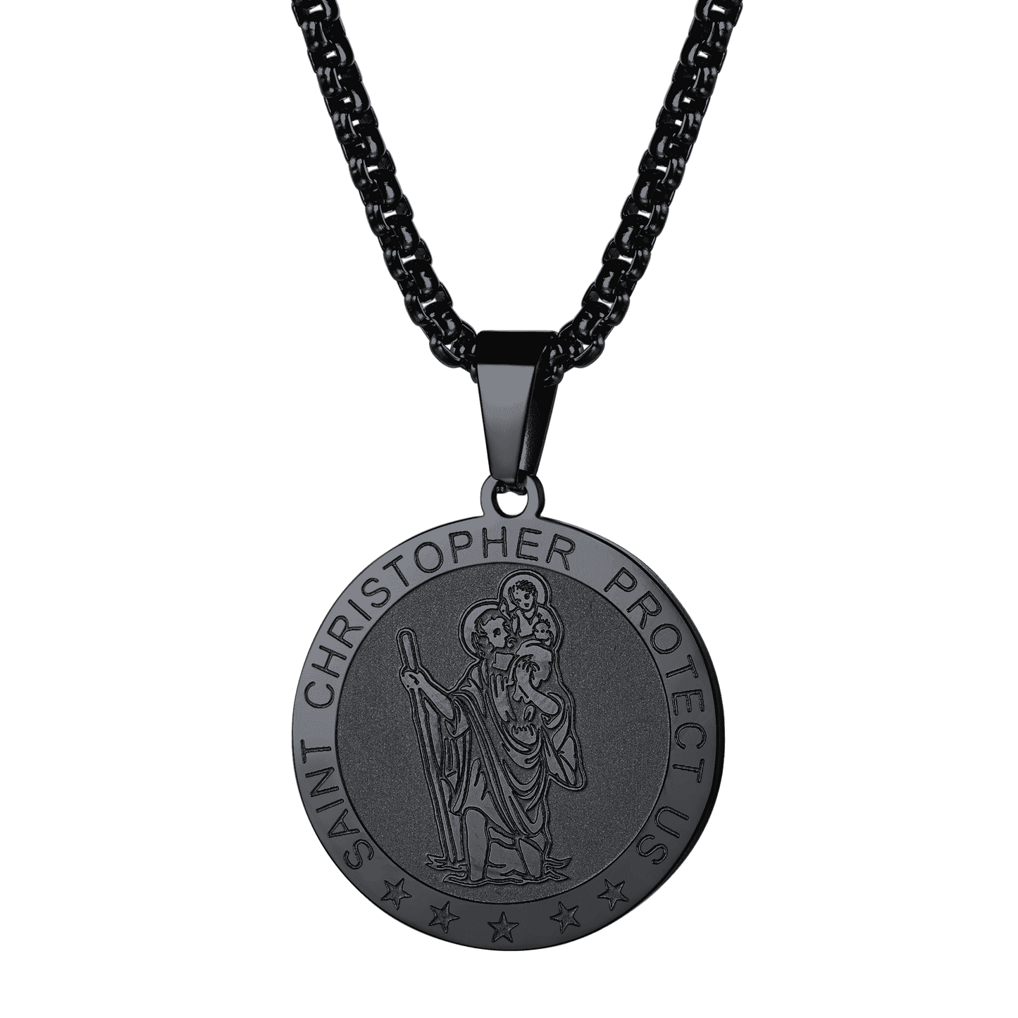 Round St. Christopher Medallion Necklace for