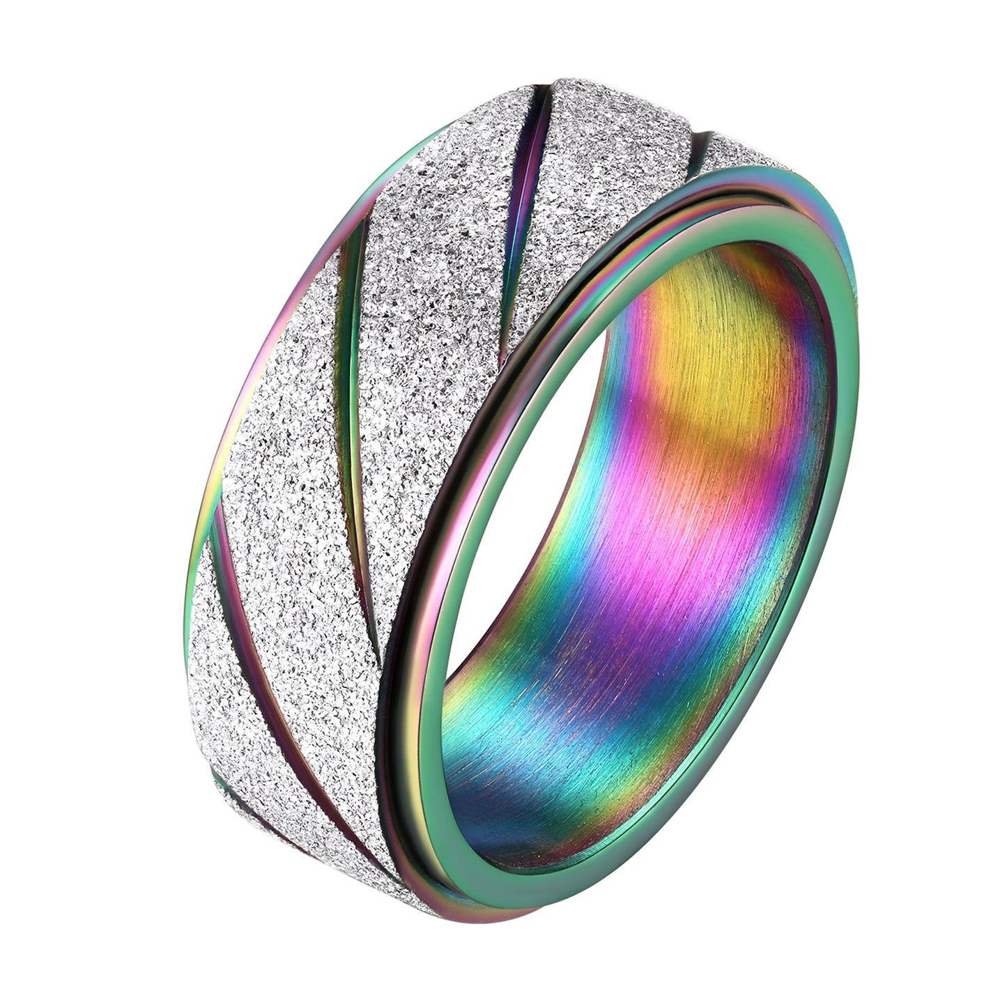 Rotatable Fidget Ring for Anxiety Stainless Steel