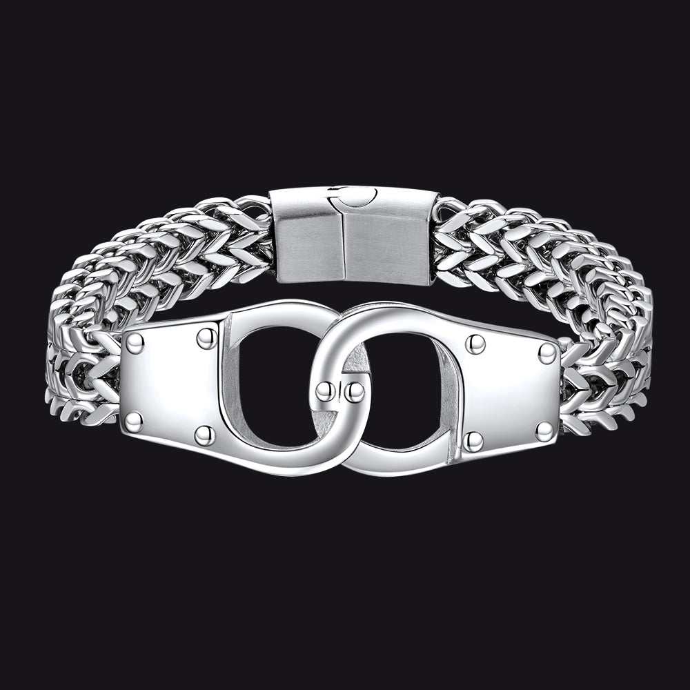Handcuffs Chain Bracelet for With Celtic Knot in Stainless Steel