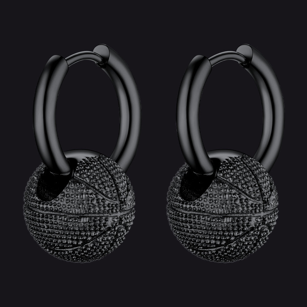 Basketball Dangle Hoop Earrings for