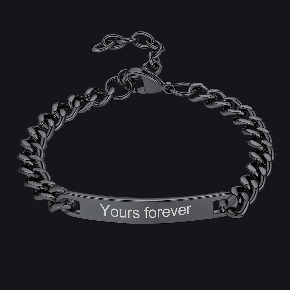 7mm Customized Id Cuban Chain Link Bracelet Gift for