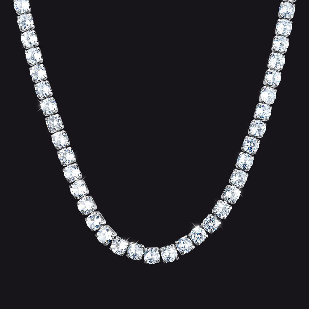 Cz Diamond Cut Tennis Chain Necklace for