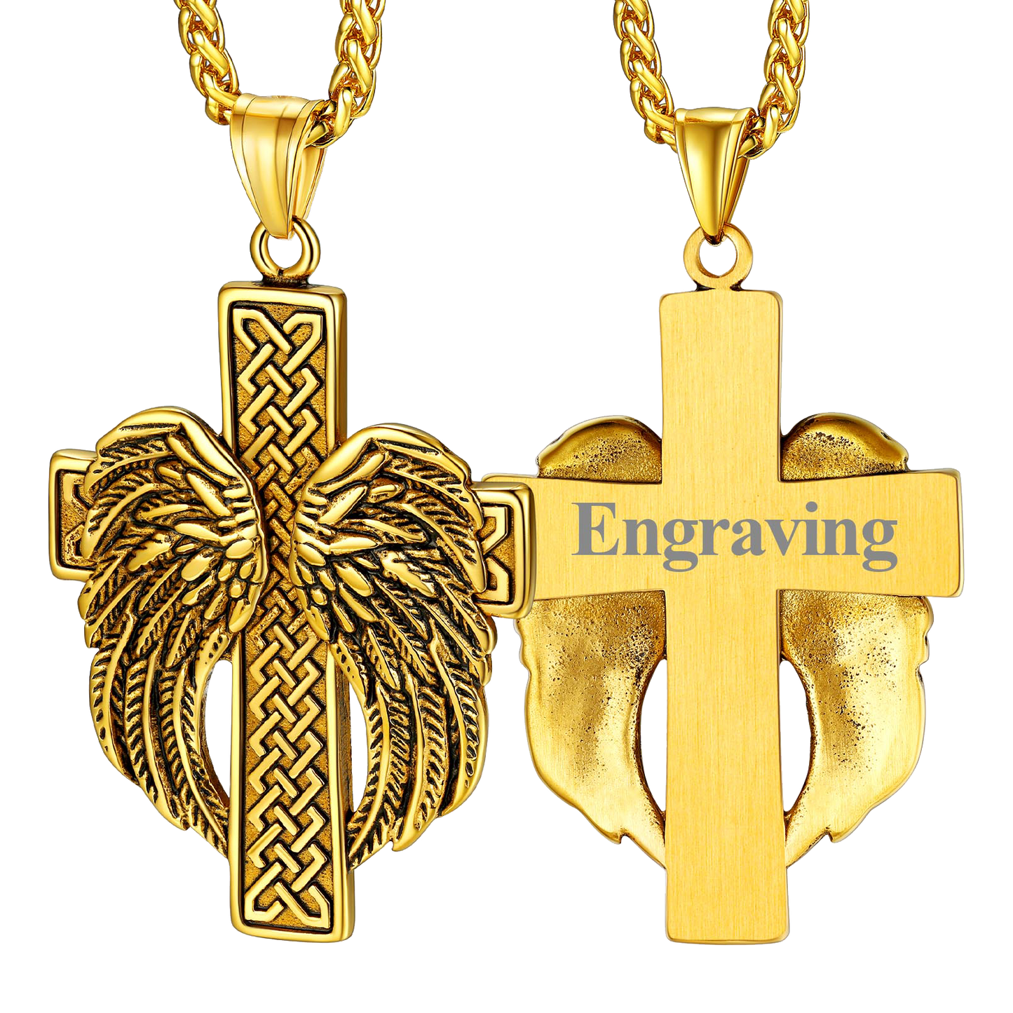 Flash Angel Wing Cross Necklace Pendant for