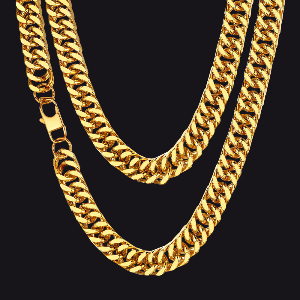 Miami Cuban Link Chain Necklace With Gift Crad for Him