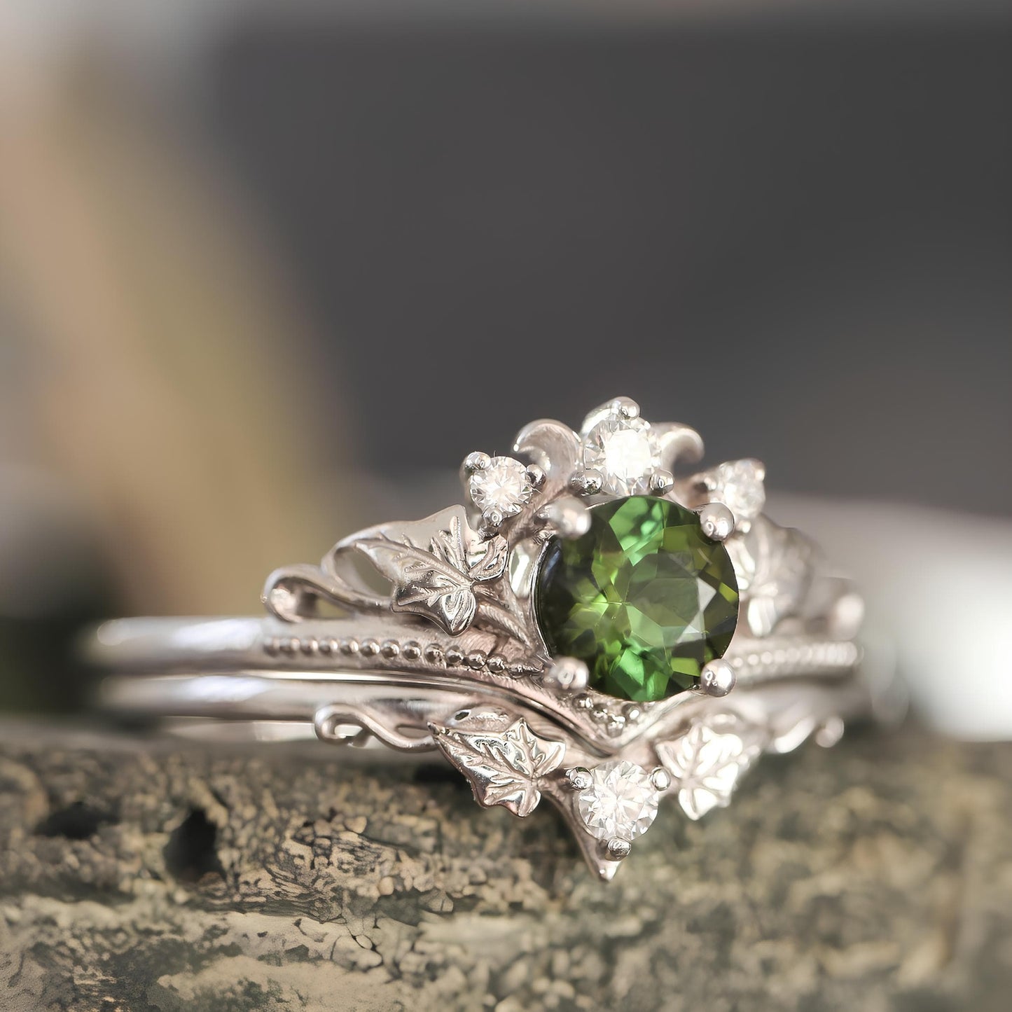 Emerald Goddess Moon Ring
