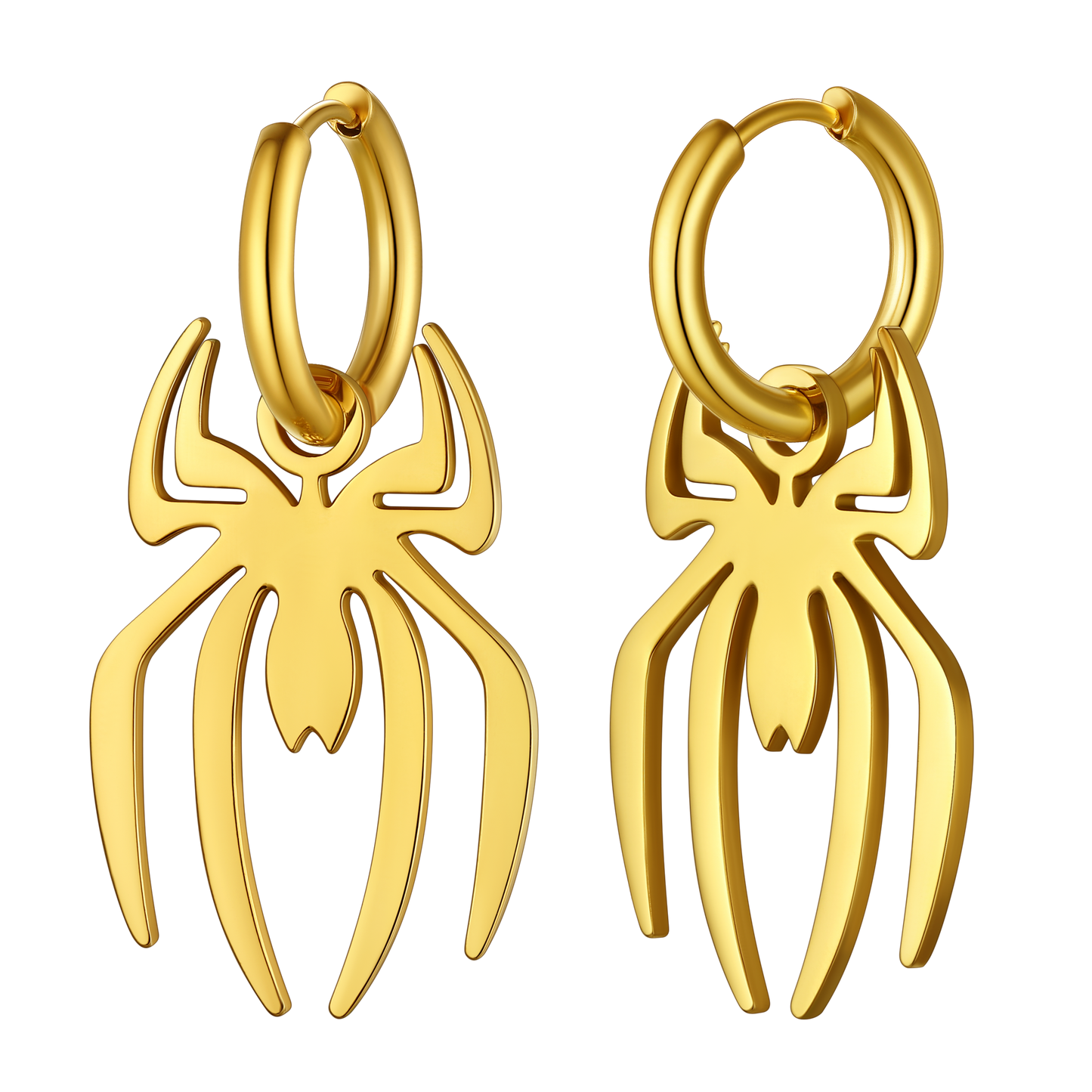 Halloween Spider Drop Hoop Earrings for