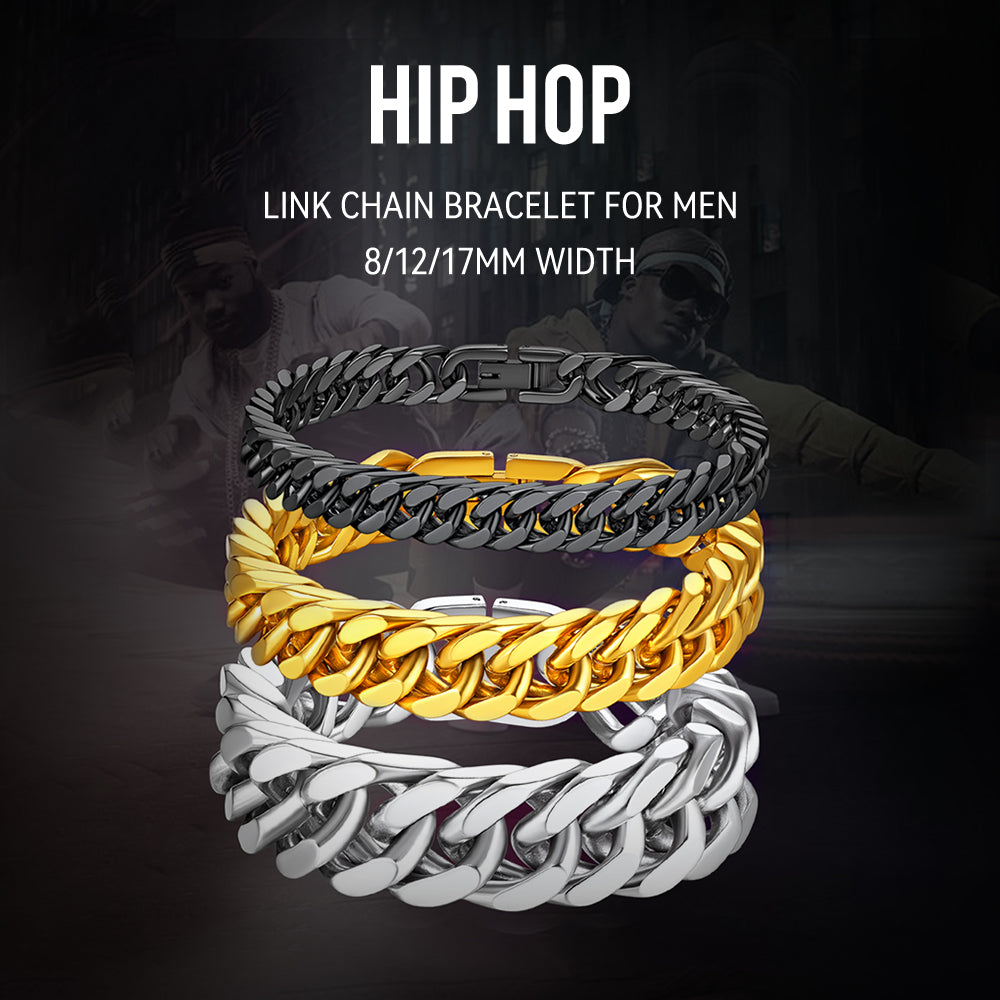 Miami Cuban Link Chain Bracelet for in Stainless Steel