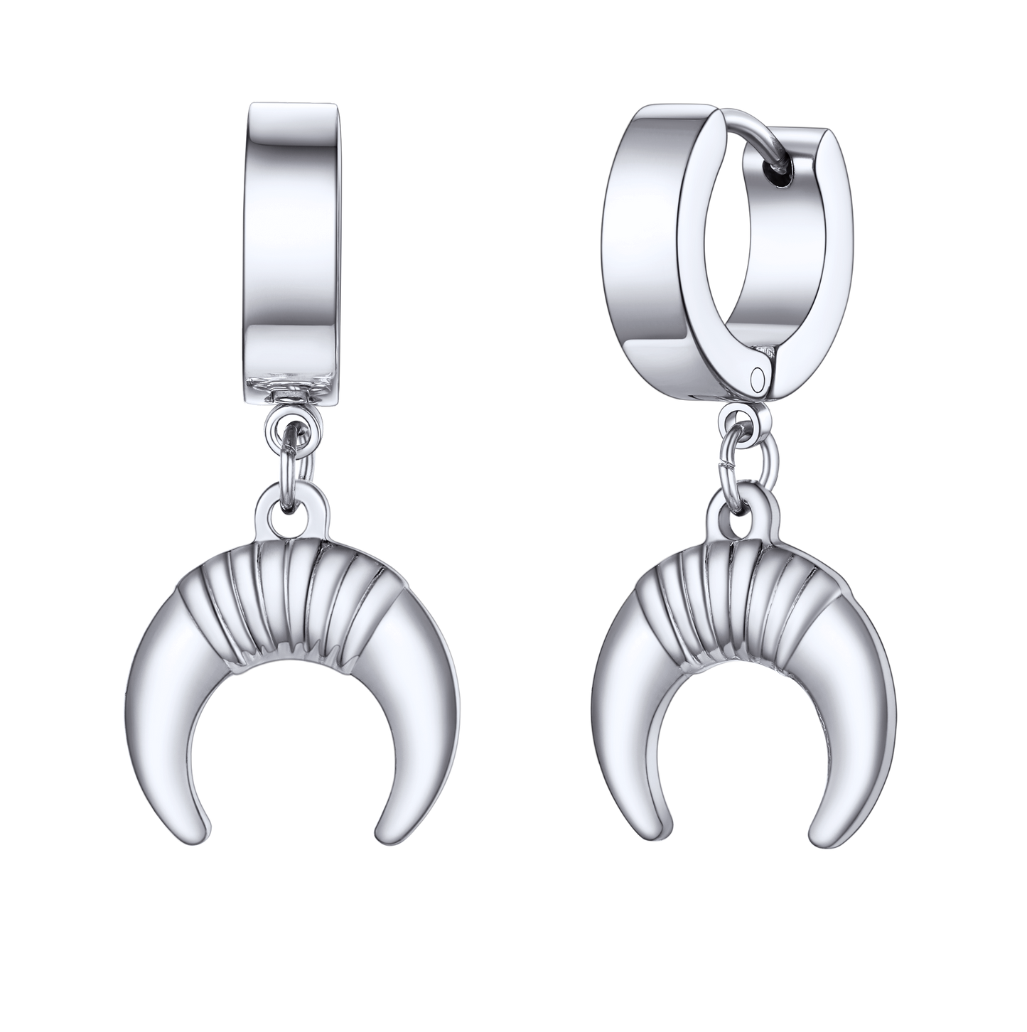 Flash Hoops Inverted Moon Earrings for