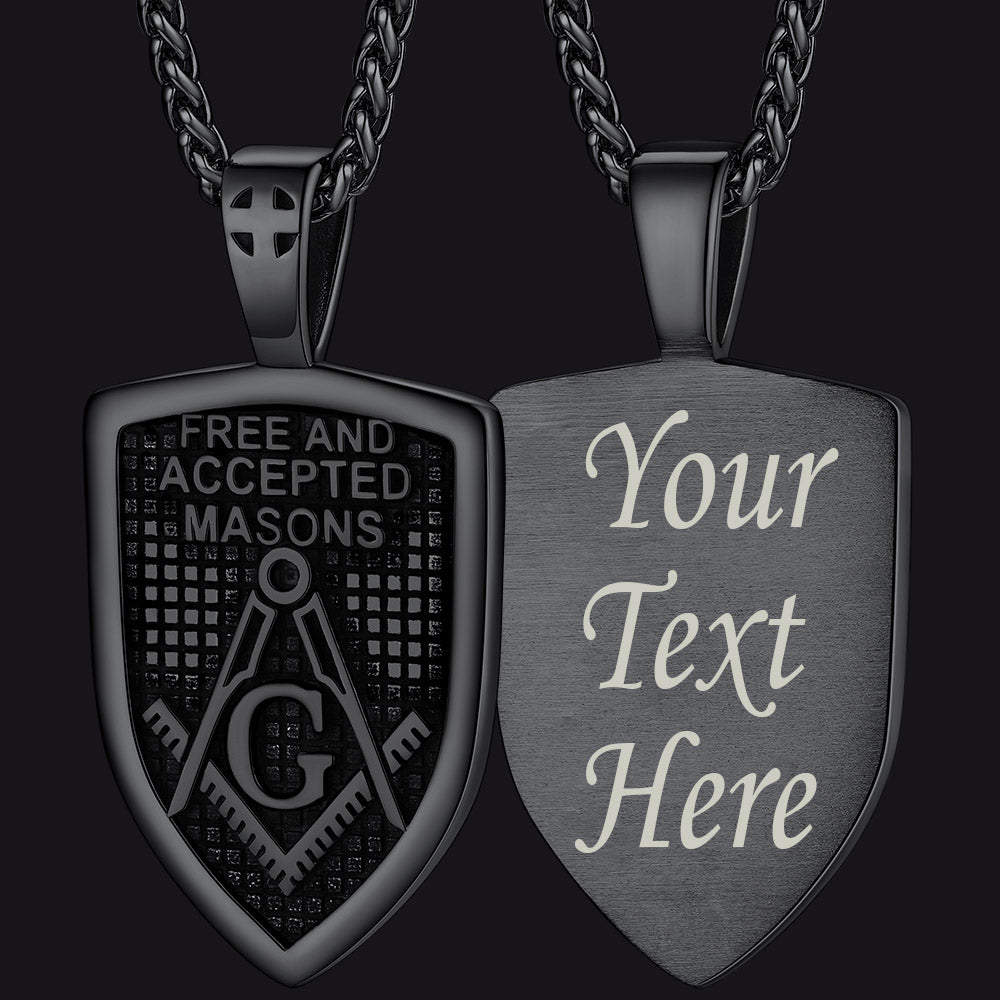 Custom Masonic Shield Pendant Necklace for