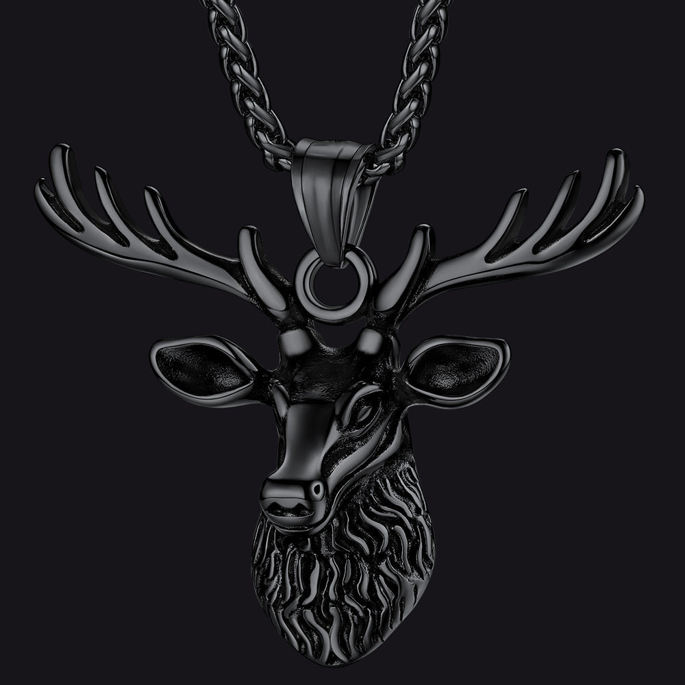 Viking Deer Necklace Pendant for
