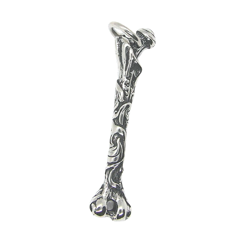 Bone Pendant Stainless Steel / Gothic Accessories / Rock Style Necklace