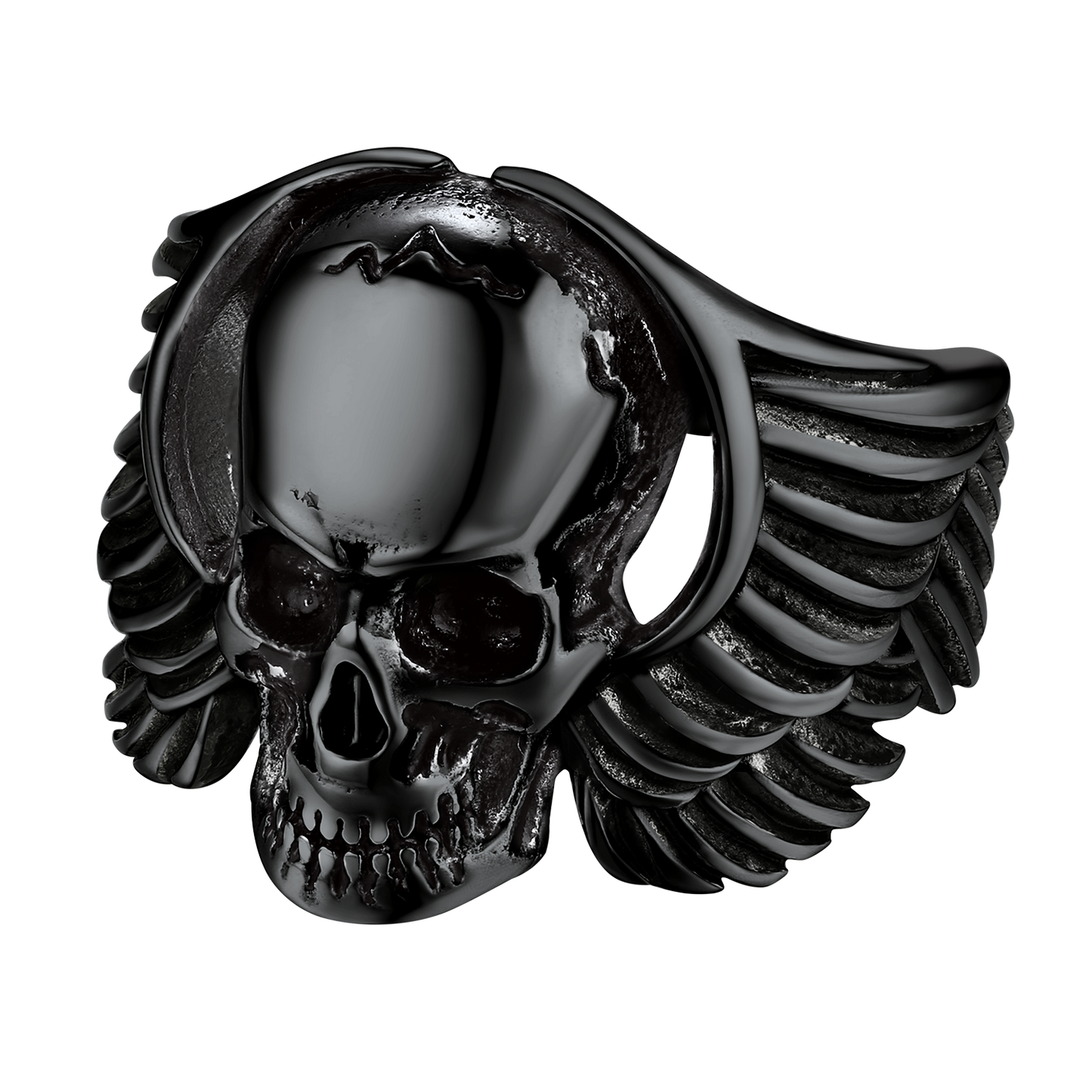 Biker Wings Skull Stainless Steel Ring for