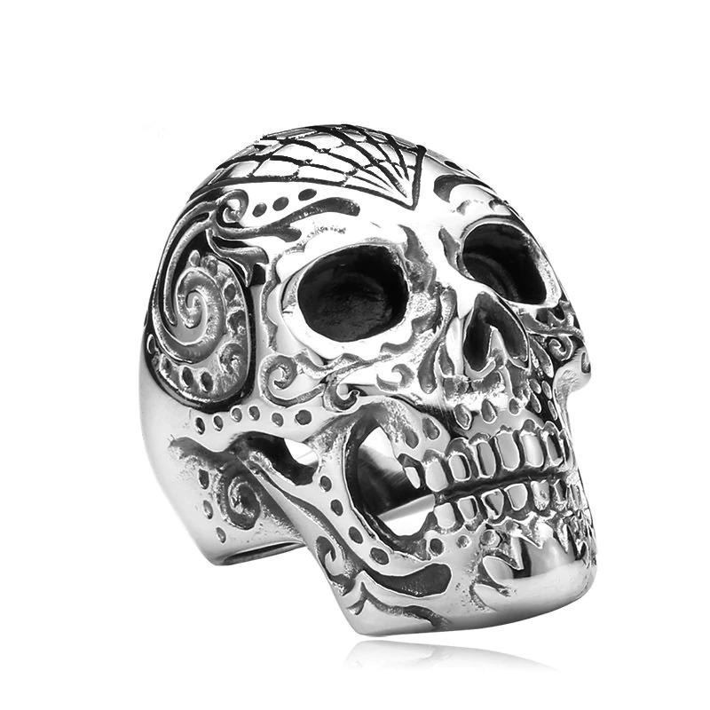 Cool 316l Stainless Steel Skull Ring Punk Biker Jewelry / Gothic Rings