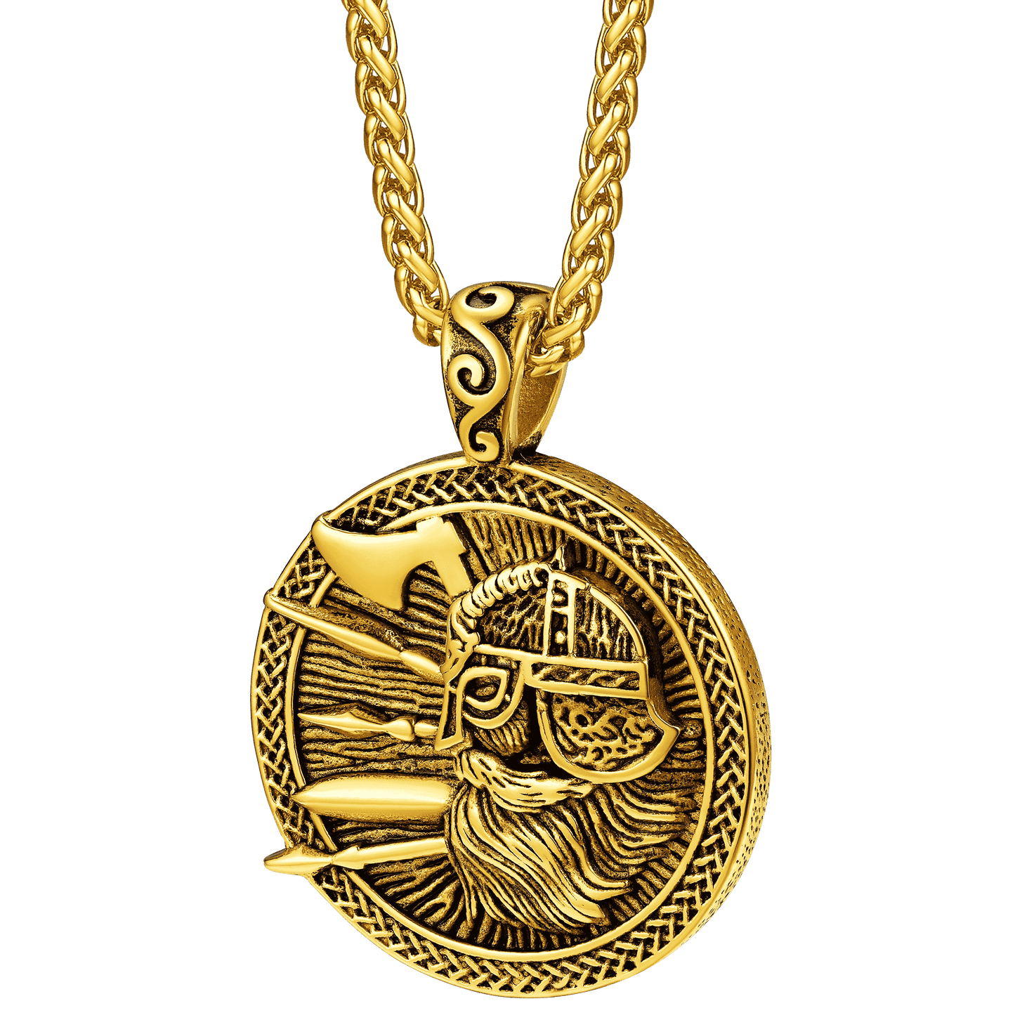 Norse Viking Odin Warrior Pendant Necklace for