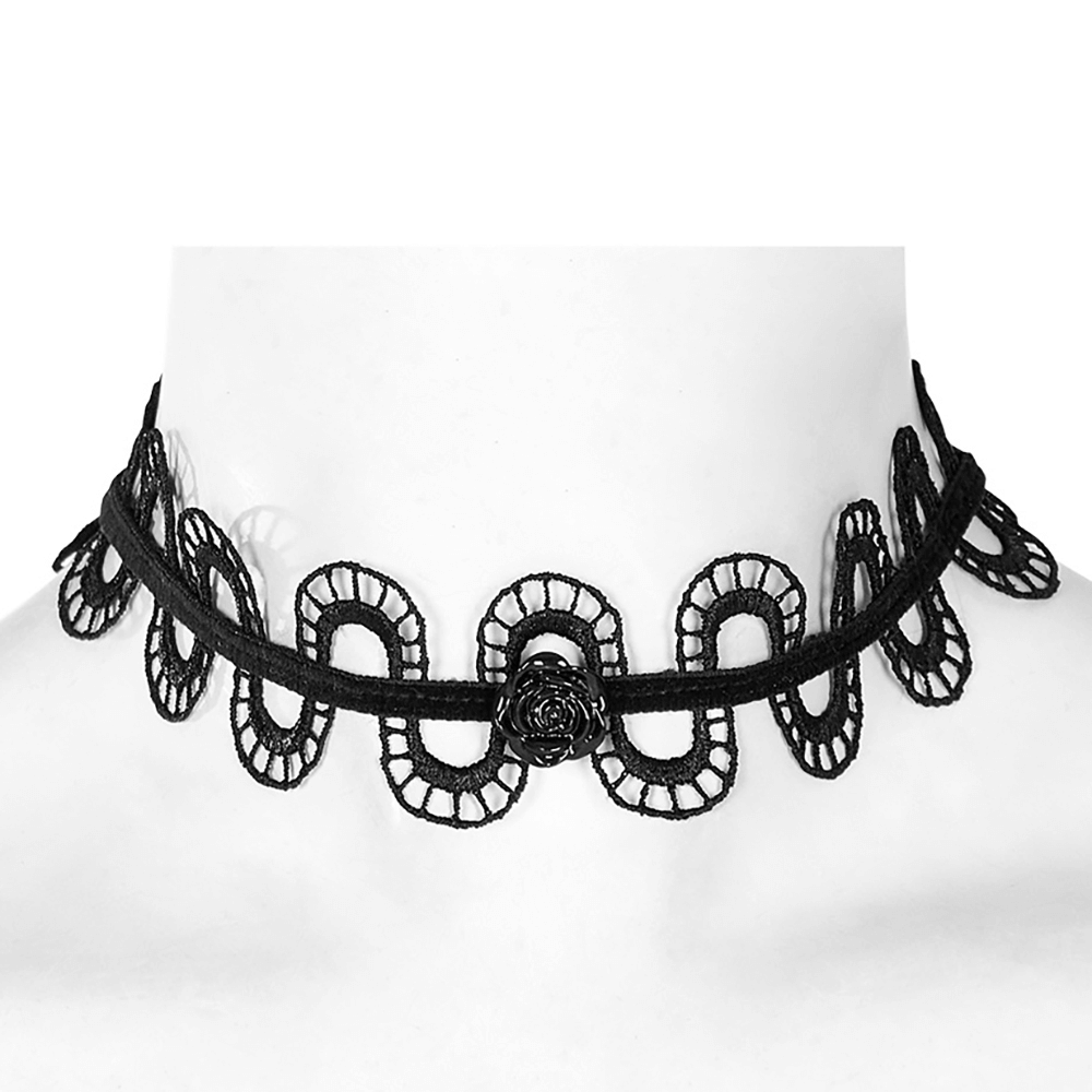 Dark Snake Lace Choker Necklace for Gothic Style