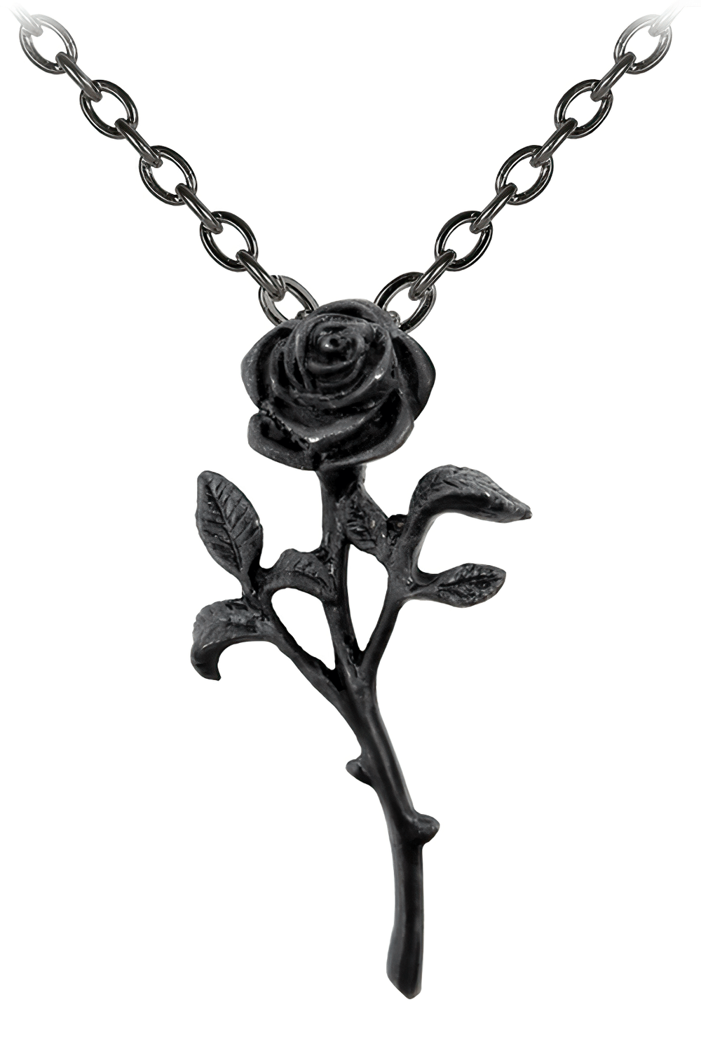 Black Rose Gothic Pendant With Antique Finish