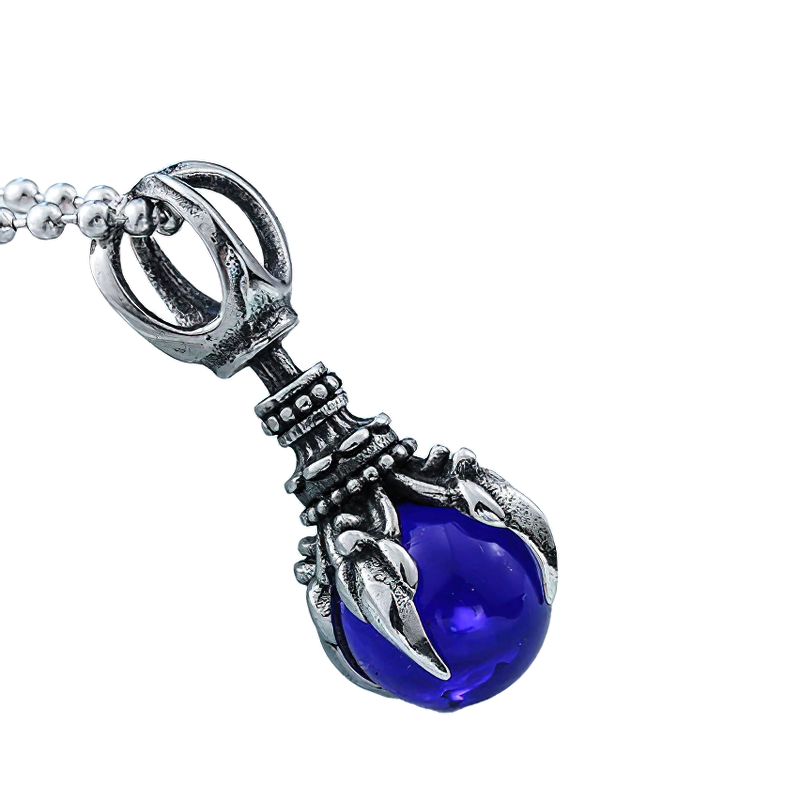 Stainless Steel Pendant With Stone in Claw / Alternative Necklace