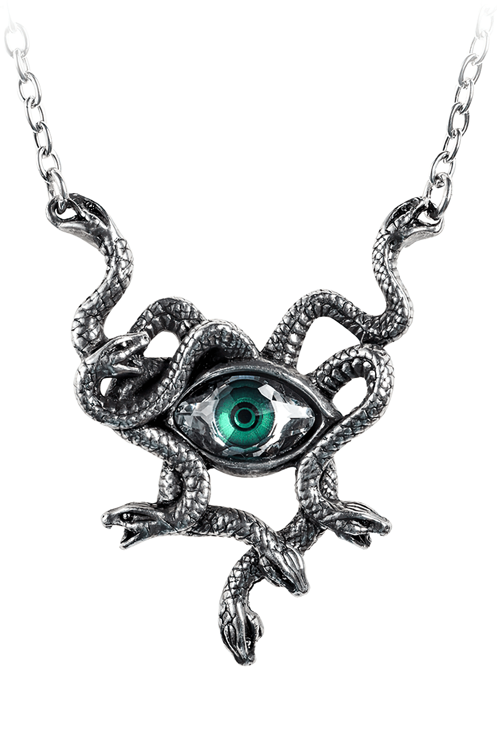 Gothic Gorgon's Eye Necklace With Snake Detailing