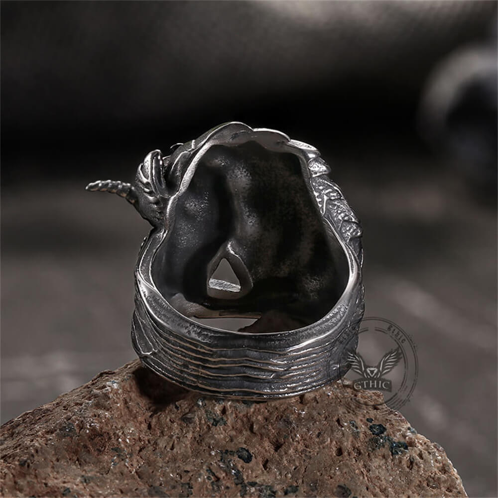 Gothic Dark Style Unicorn Stainless Steel Ring