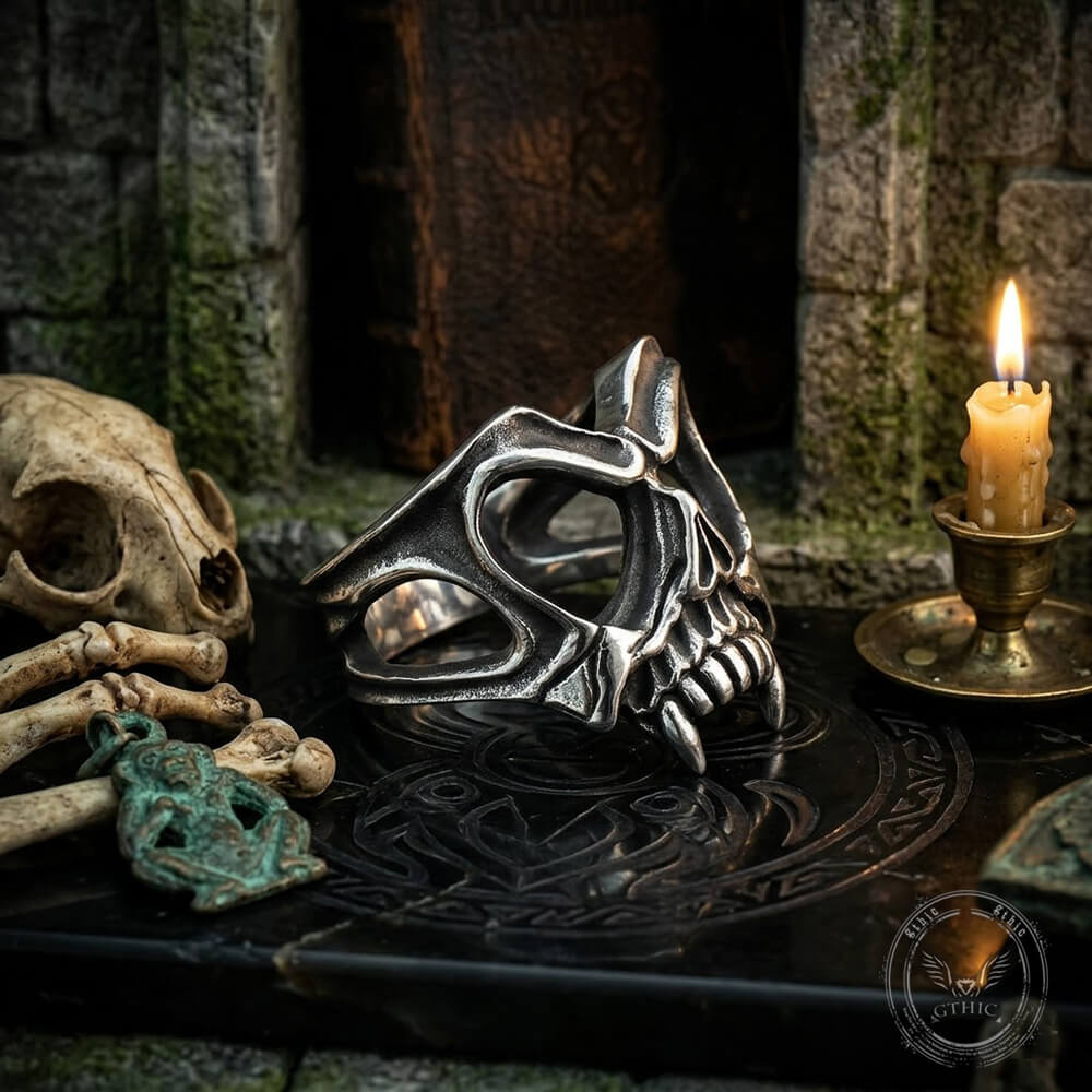 Gothic Skull Mask Stainless Steel Ring