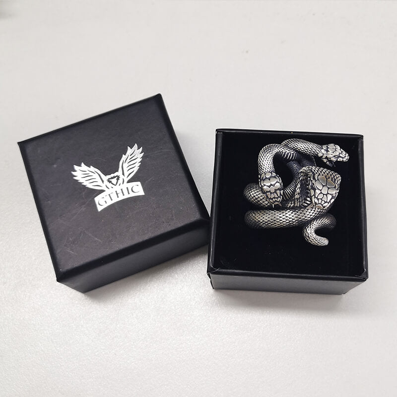 The Three-headed Serpent Sterling Silver Snake Ring