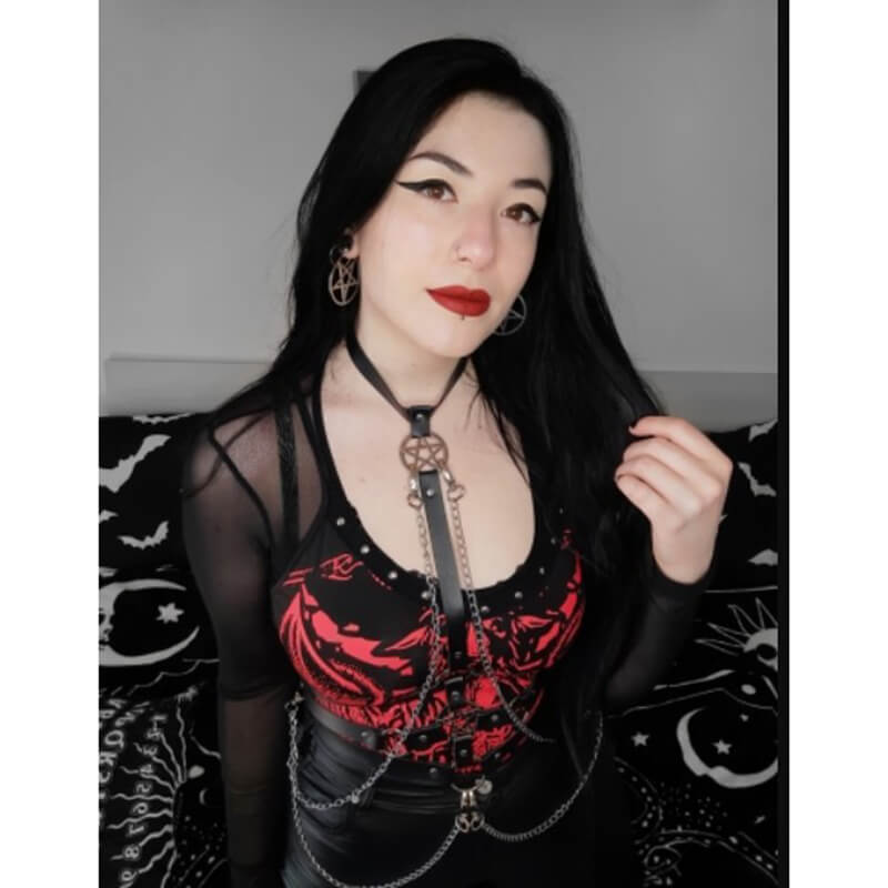 Punk Pentagram Metal Chain Harness Belt