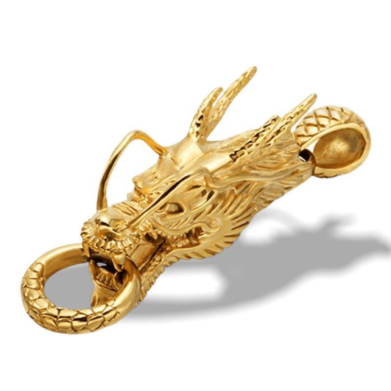 Gold and Silver Dragon Pendant Jewelry Necklace / Stainless Steel Gift Jewelry