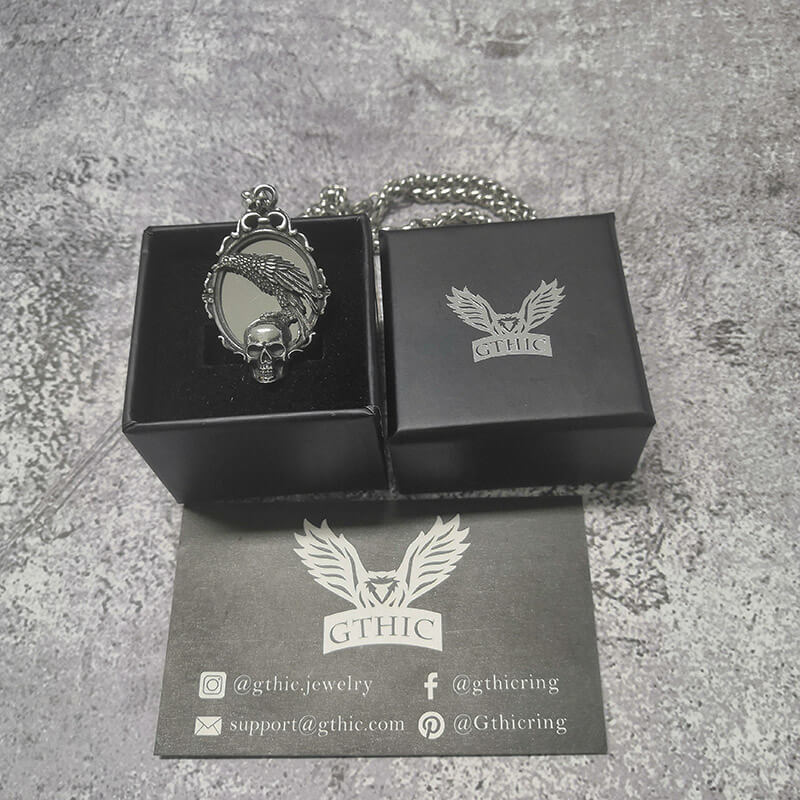 Skull and Raven Stainless Steel Pendant
