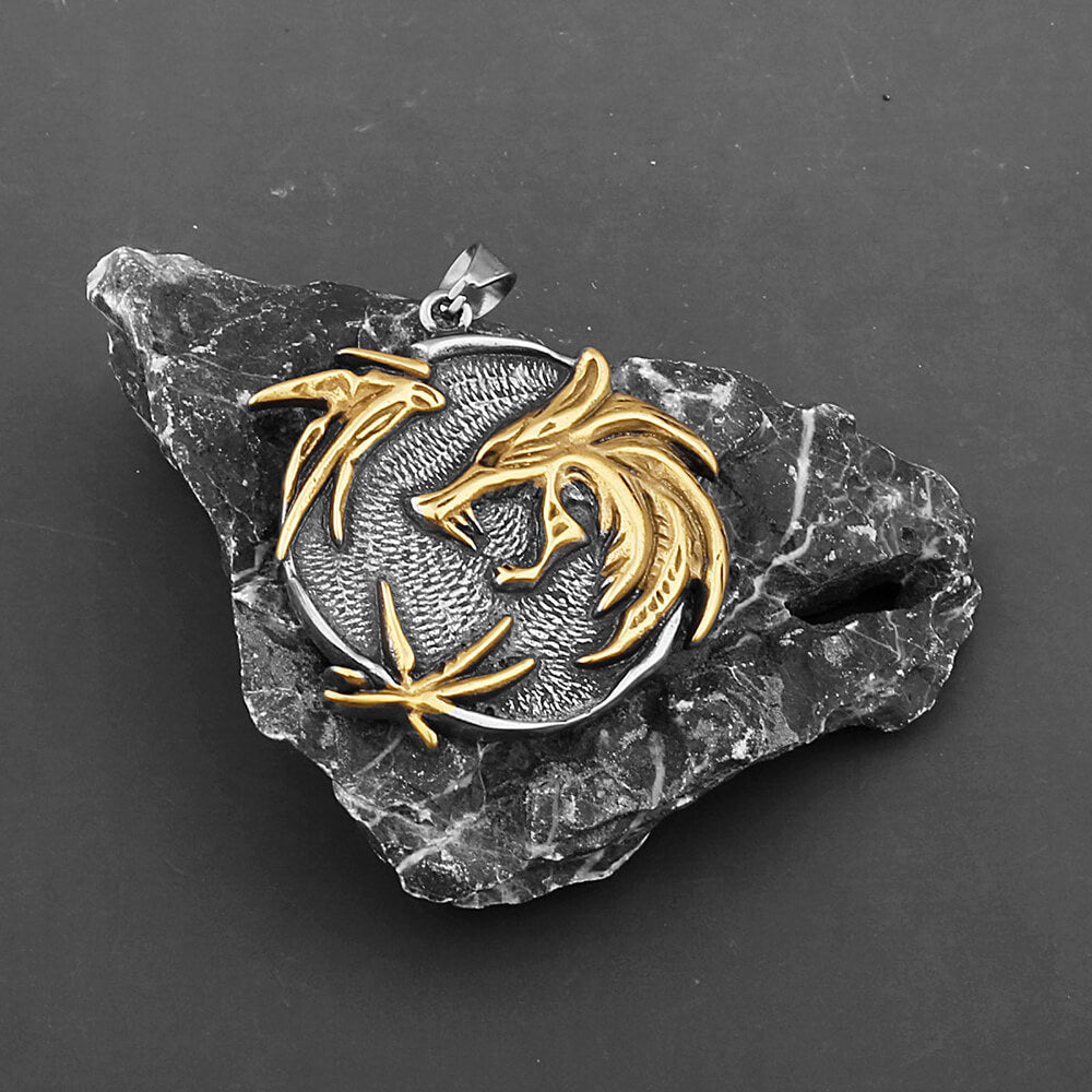 The Medallions Stainless Steel Wolf Pendant