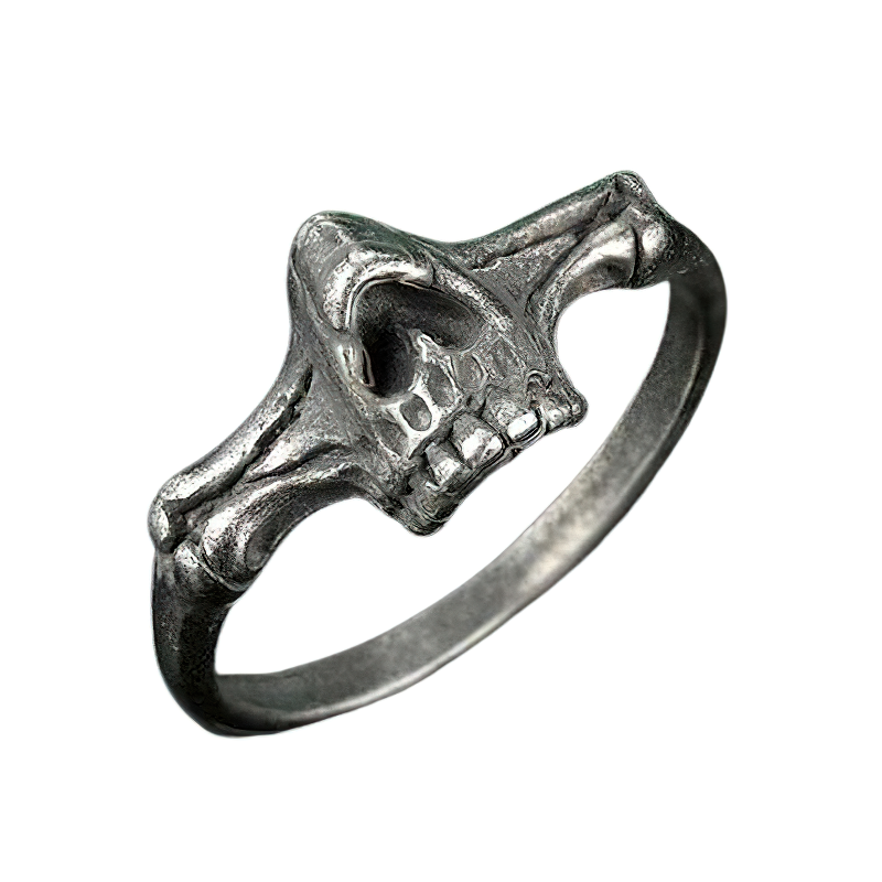 Black Skull Ring / Stainless Steel Jewelry of Skeleton Shape / Alternative