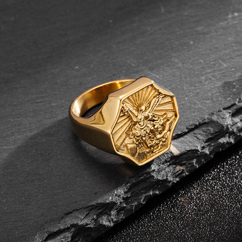 Archangel Saint Michael Stainless Steel Ring