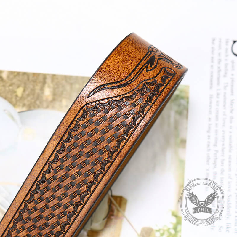 Bull Head Western Cowboy Pu Leather Belt