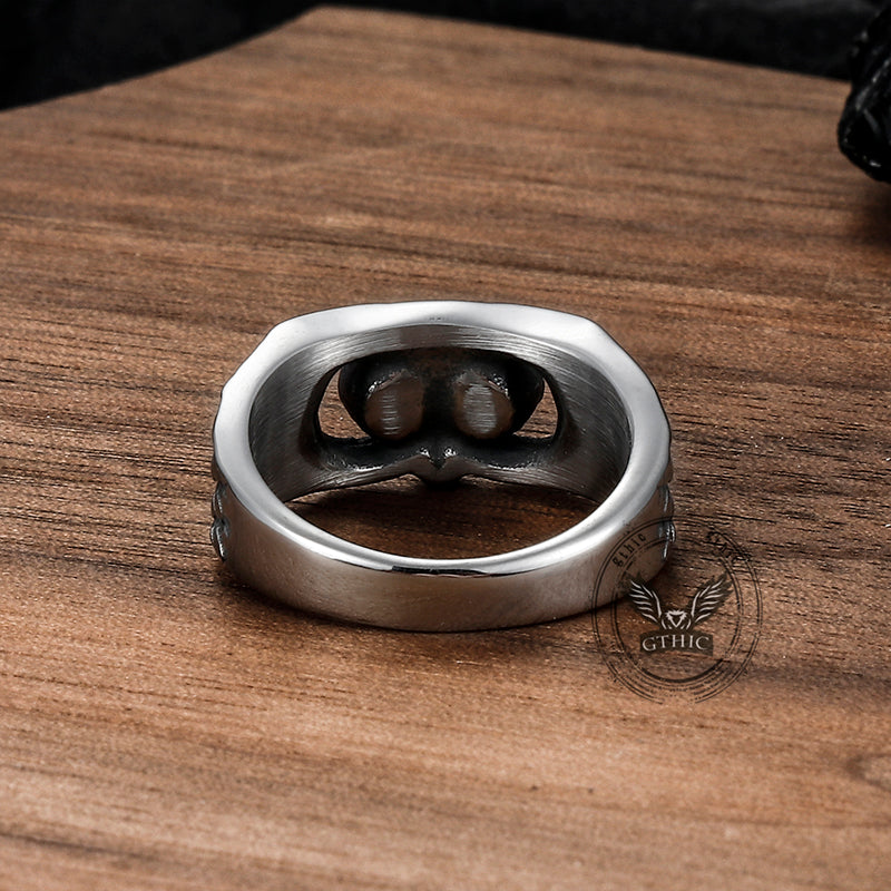 Gem-set Owl Stainless Steel Ring