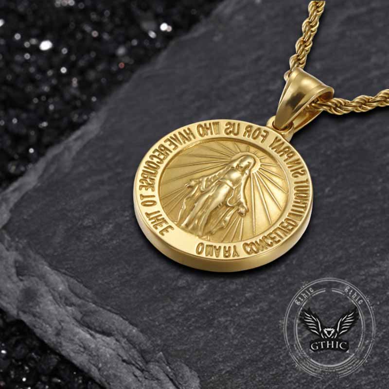 Maria Letters Stainless Steel Religion Pendant