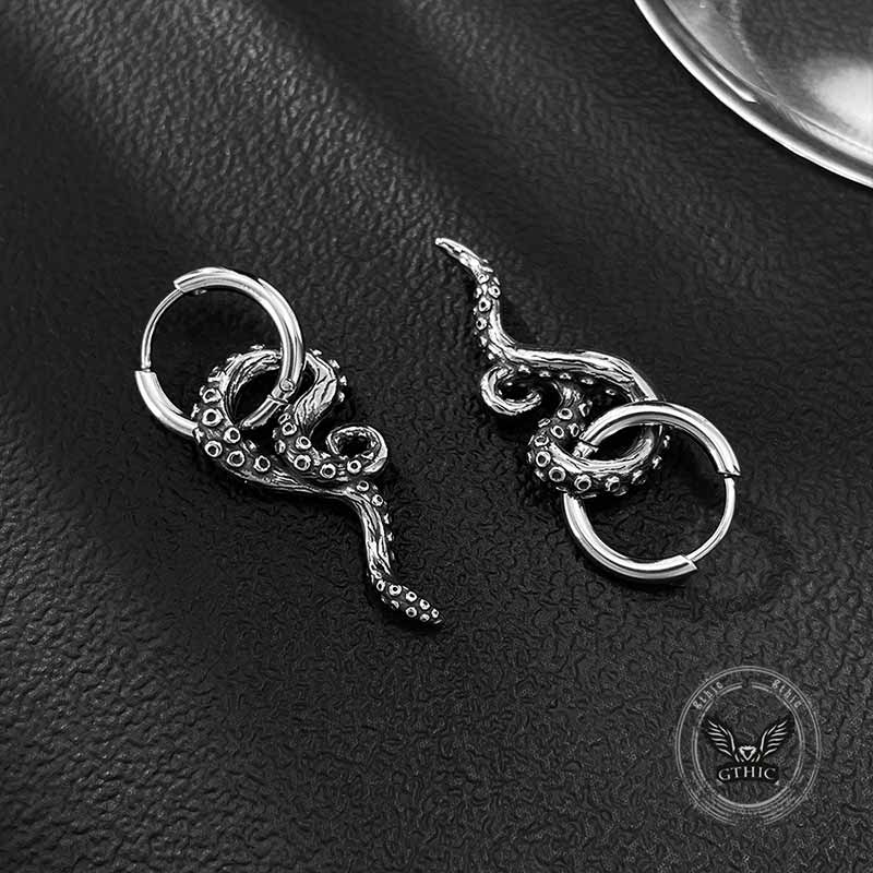 Octopus Tentacle Stainless Steel Earrings