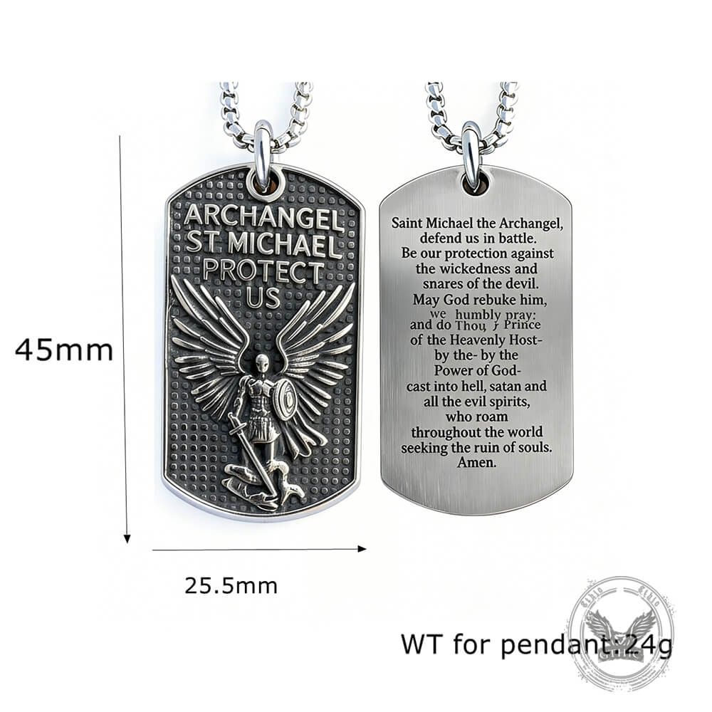 Saint Michael Archangel Stainless Steel Protection Pendant