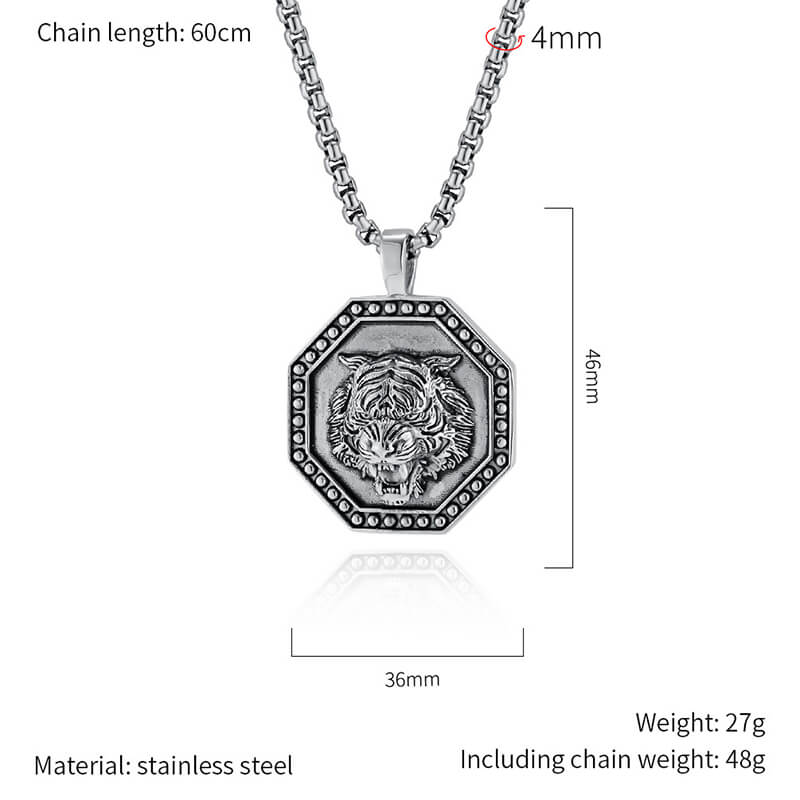 Tiger Head Stainless Steel Pendant