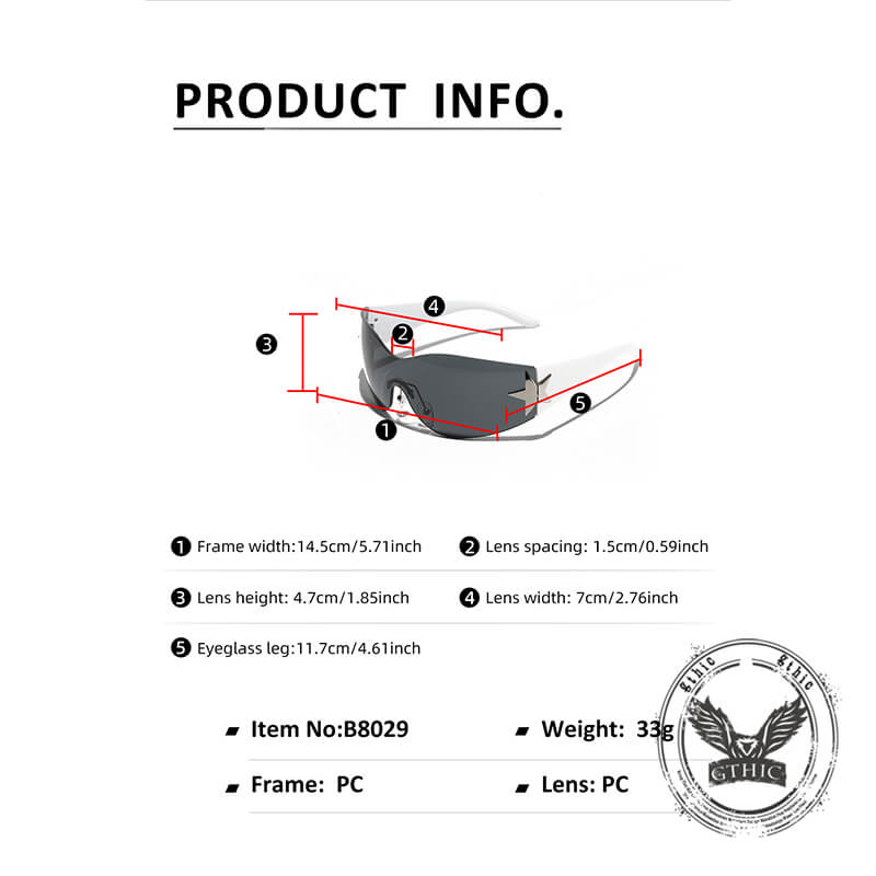 Y2k One-piece Frameless Star Cycling Pc Sunglasses