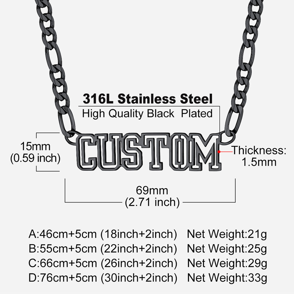 Personalised Nameplate Figaro Chain Necklace for