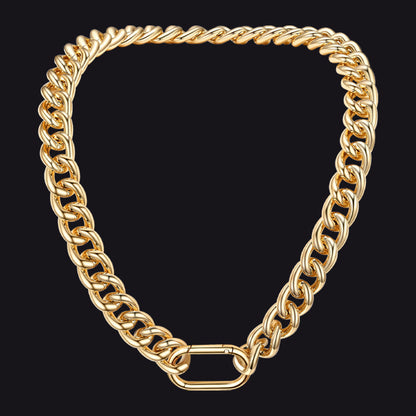 Gold Chunky Cuban Link Chain Choker for