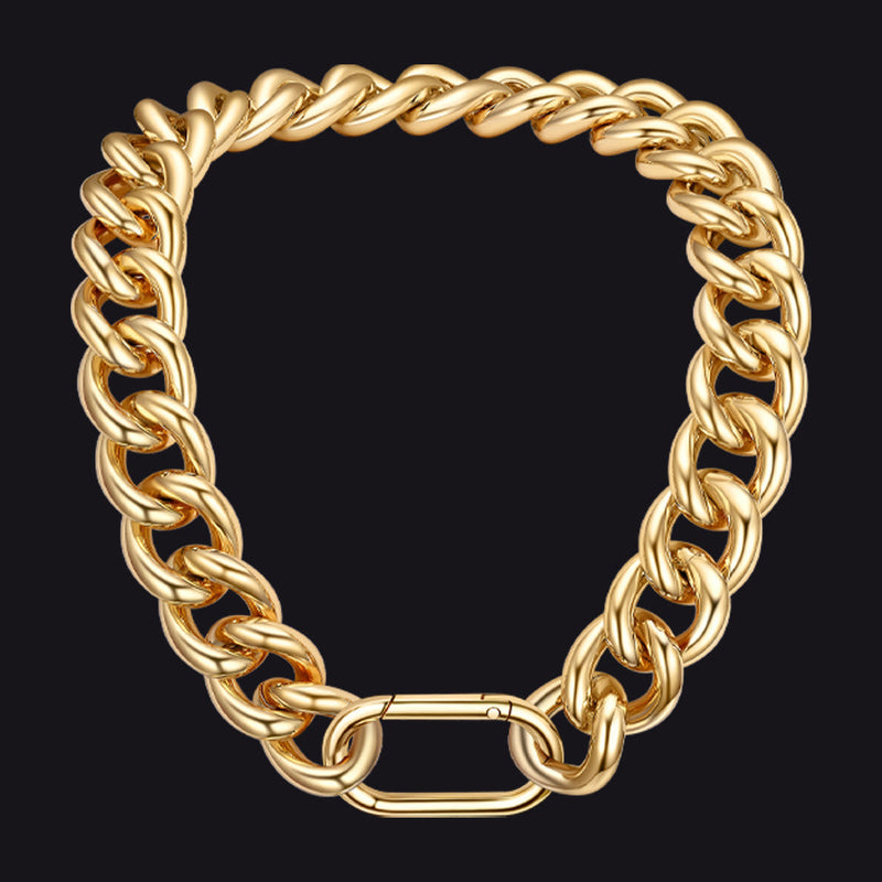Gold Chunky Cuban Link Chain Choker for
