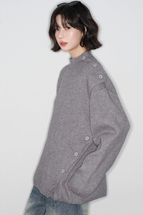 -collar Knitted Sweater
