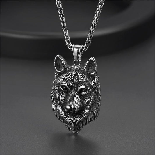 Viking Wild Wolf Pendant Necklace Norse Jewelry for