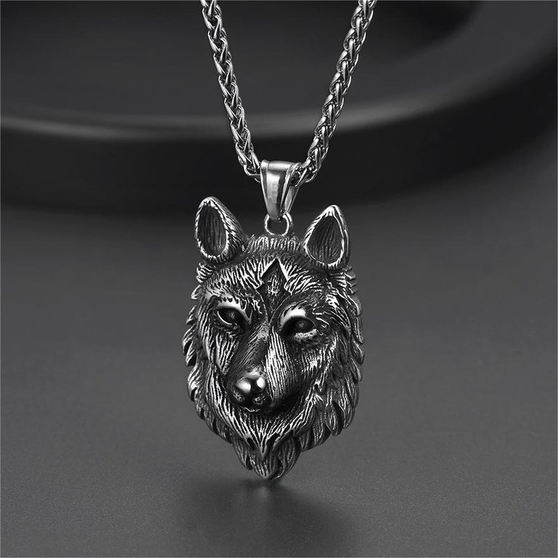 Viking Wild Wolf Pendant Necklace Norse Jewelry for