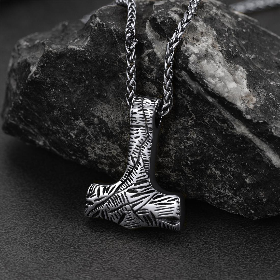 Flash Viking Thor's Hammer Necklace Mjolnir Pendant for