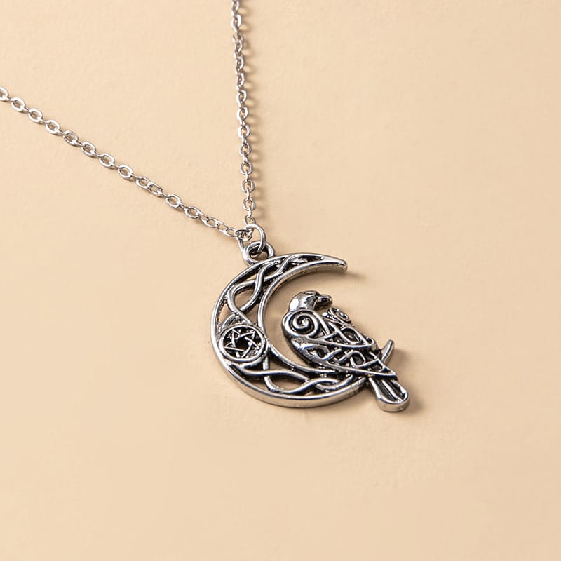 Moon Raven Wisdom Necklace