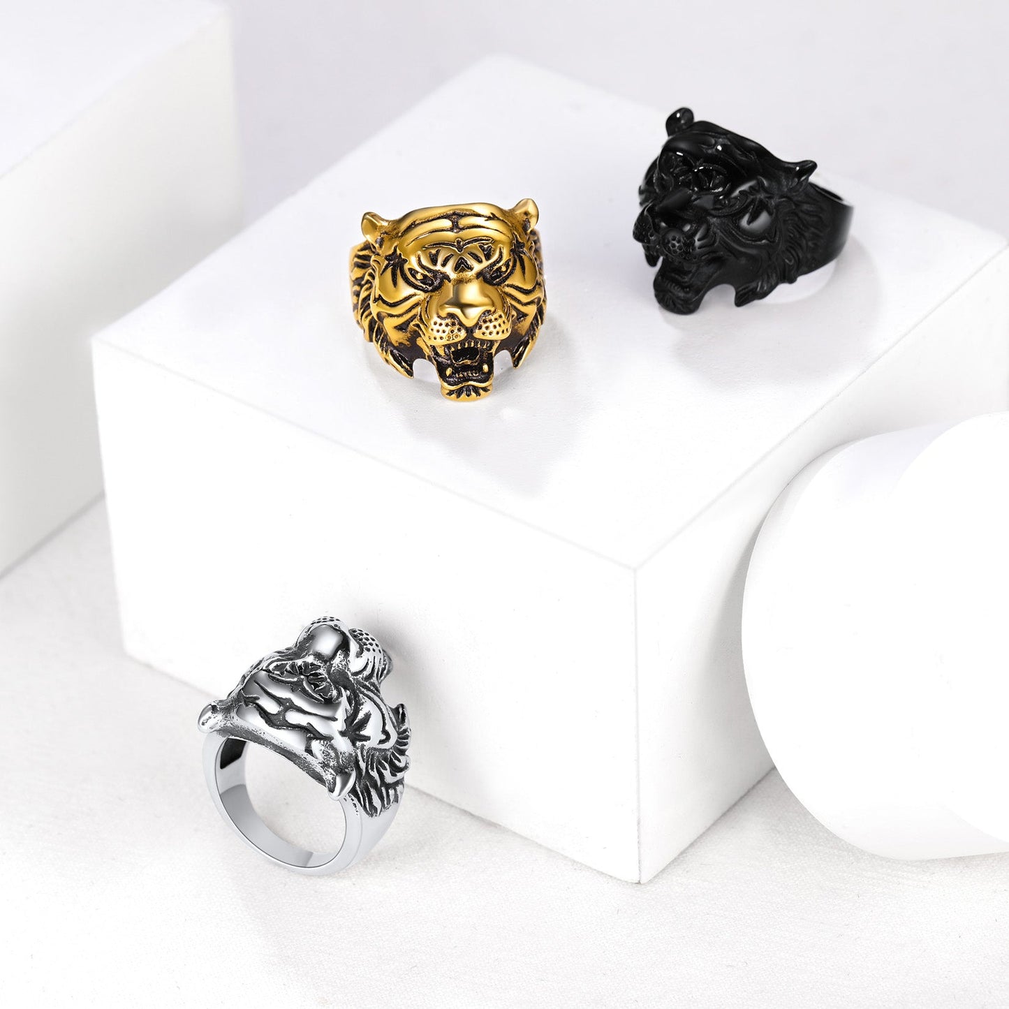 Punk Tiger Head Ring for