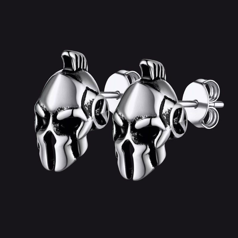 Ancient Greek Spartan Helmet Stud Earrings for
